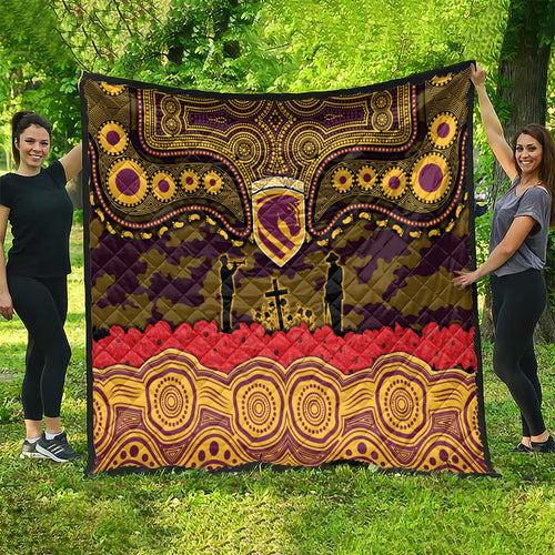 ANZAC Day Brisbane Broncos Quilt Military Memorial Aboriginal Indigenous Art