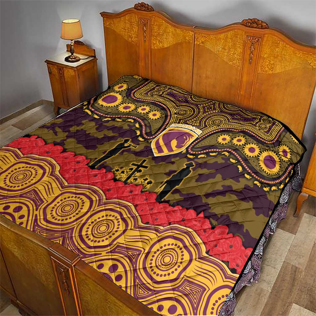 ANZAC Day Brisbane Broncos Quilt Military Memorial Aboriginal Indigenous Art