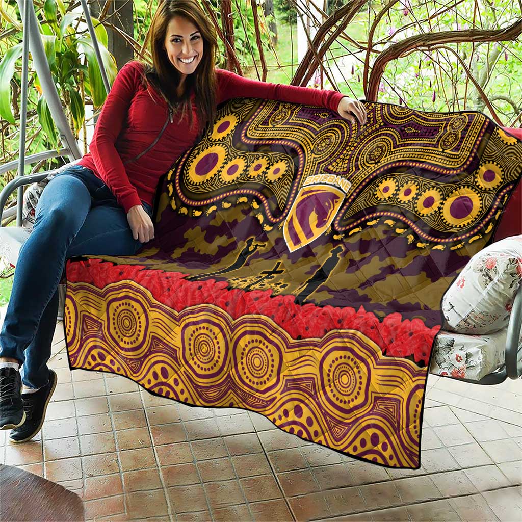 ANZAC Day Brisbane Broncos Quilt Military Memorial Aboriginal Indigenous Art
