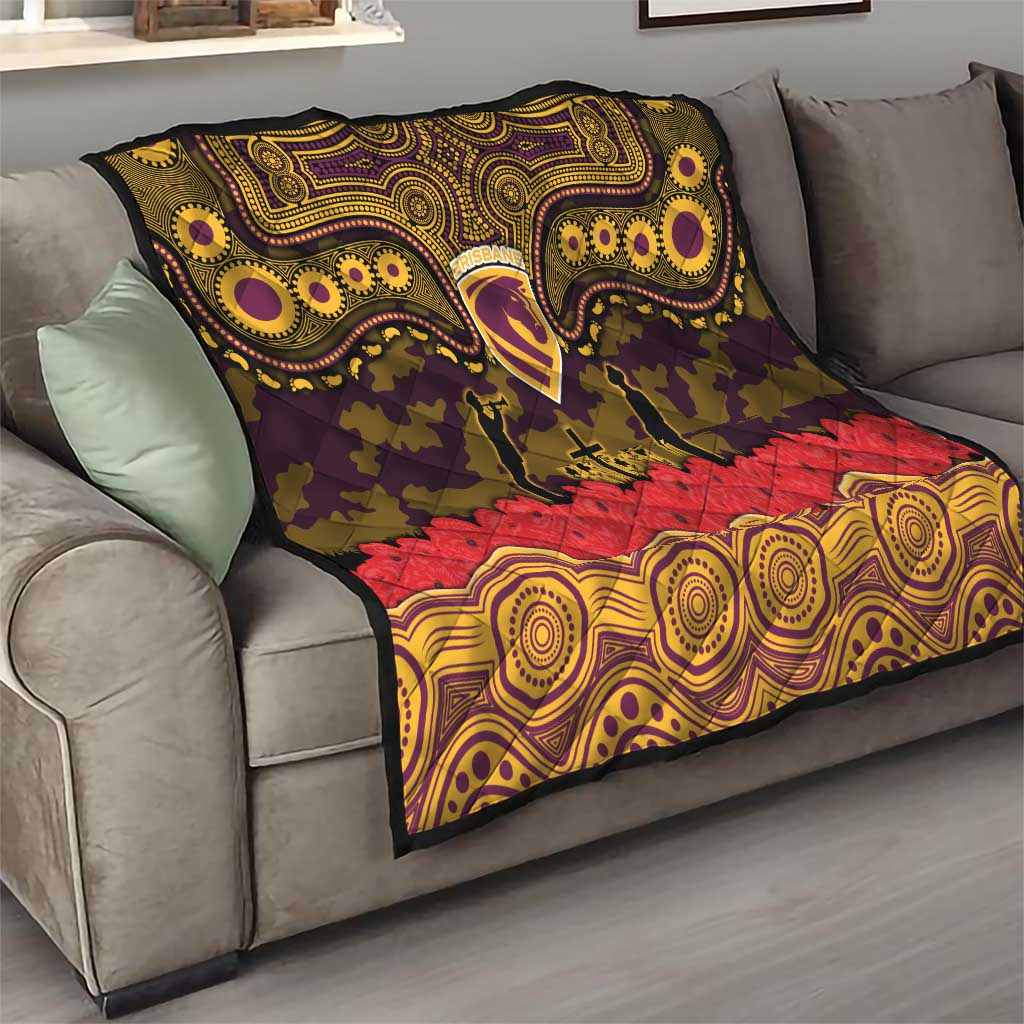 ANZAC Day Brisbane Broncos Quilt Military Memorial Aboriginal Indigenous Art