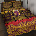 ANZAC Day Brisbane Broncos Quilt Bed Set Military Memorial Aboriginal Indigenous Art