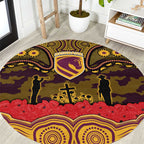 ANZAC Day Brisbane Broncos Round Carpet Military Memorial Aboriginal Indigenous Art