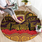 ANZAC Day Brisbane Broncos Round Carpet Military Memorial Aboriginal Indigenous Art