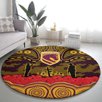 ANZAC Day Brisbane Broncos Round Carpet Military Memorial Aboriginal Indigenous Art