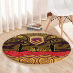 ANZAC Day Brisbane Broncos Round Carpet Military Memorial Aboriginal Indigenous Art