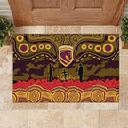 ANZAC Day Brisbane Broncos Rubber Doormat Military Memorial Aboriginal Indigenous Art
