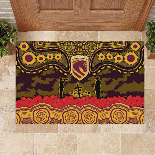 ANZAC Day Brisbane Broncos Rubber Doormat Military Memorial Aboriginal Indigenous Art