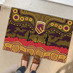 ANZAC Day Brisbane Broncos Rubber Doormat Military Memorial Aboriginal Indigenous Art