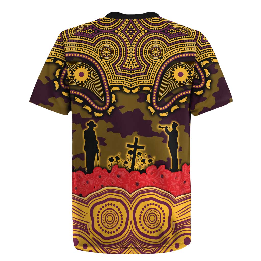 ANZAC Day Brisbane Broncos Rugby Jersey Military Memorial Aboriginal Indigenous Art