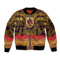 ANZAC Day Brisbane Broncos Sleeve Zip Bomber Jacket Military Memorial Aboriginal Indigenous Art