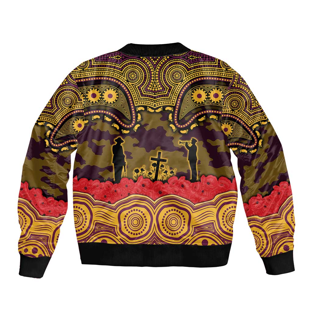 ANZAC Day Brisbane Broncos Sleeve Zip Bomber Jacket Military Memorial Aboriginal Indigenous Art