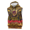 ANZAC Day Brisbane Broncos Sleeveless Hoodie Military Memorial Aboriginal Indigenous Art