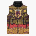ANZAC Day Brisbane Broncos Sleeveless Puffer Jacket Military Memorial Aboriginal Indigenous Art