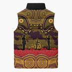 ANZAC Day Brisbane Broncos Sleeveless Puffer Jacket Military Memorial Aboriginal Indigenous Art