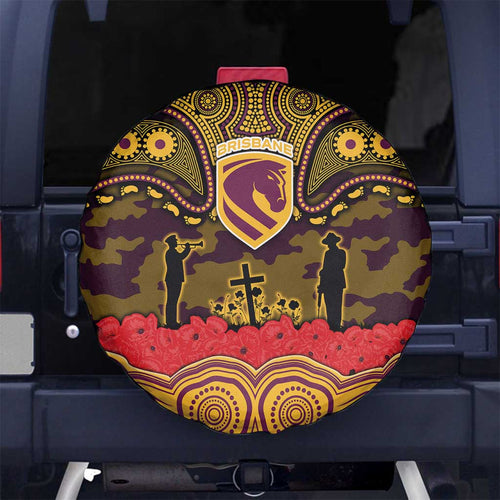 ANZAC Day Brisbane Broncos Spare Tire Cover Military Memorial Aboriginal Indigenous Art