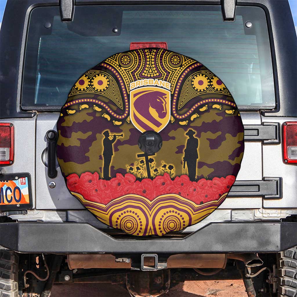 ANZAC Day Brisbane Broncos Spare Tire Cover Military Memorial Aboriginal Indigenous Art