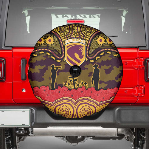 ANZAC Day Brisbane Broncos Spare Tire Cover Military Memorial Aboriginal Indigenous Art
