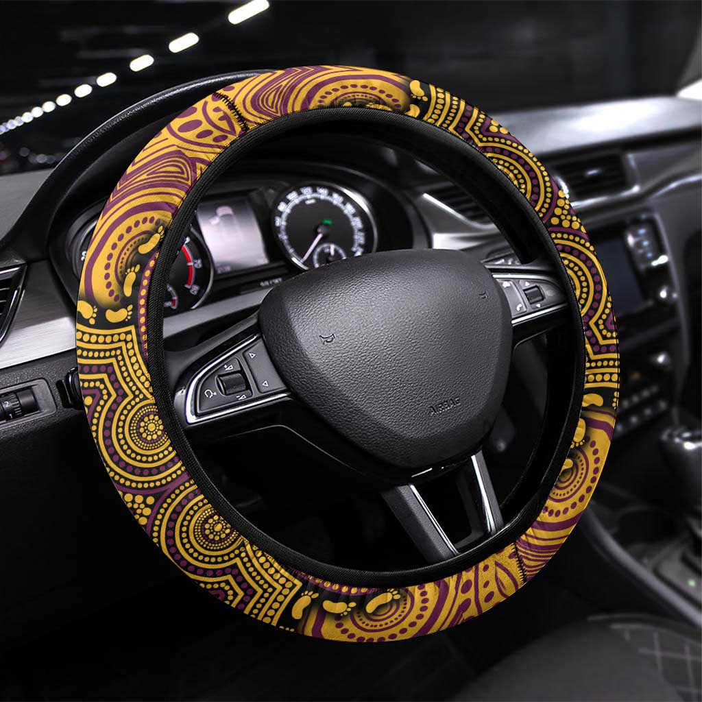 ANZAC Day Brisbane Broncos Steering Wheel Cover Military Memorial Aboriginal Indigenous Art