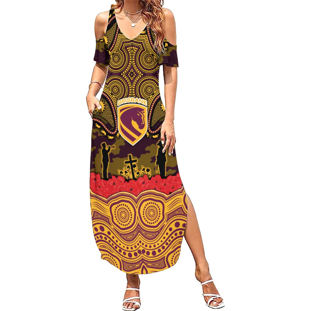ANZAC Day Brisbane Broncos Summer Maxi Dress Military Memorial Aboriginal Indigenous Art