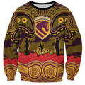 ANZAC Day Brisbane Broncos Sweatshirt Military Memorial Aboriginal Indigenous Art