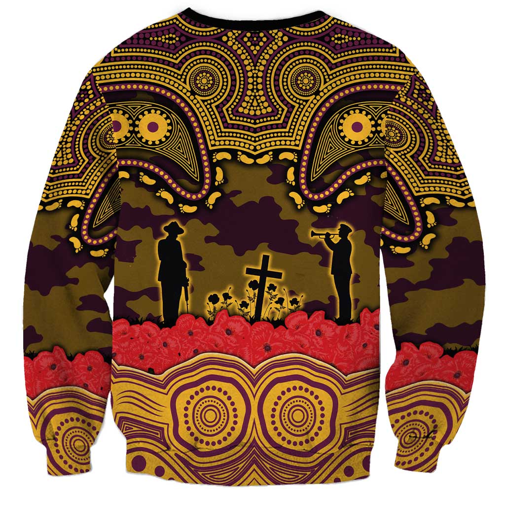 ANZAC Day Brisbane Broncos Sweatshirt Military Memorial Aboriginal Indigenous Art