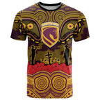 ANZAC Day Brisbane Broncos T Shirt Military Memorial Aboriginal Indigenous Art