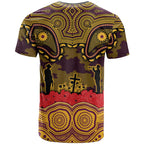 ANZAC Day Brisbane Broncos T Shirt Military Memorial Aboriginal Indigenous Art