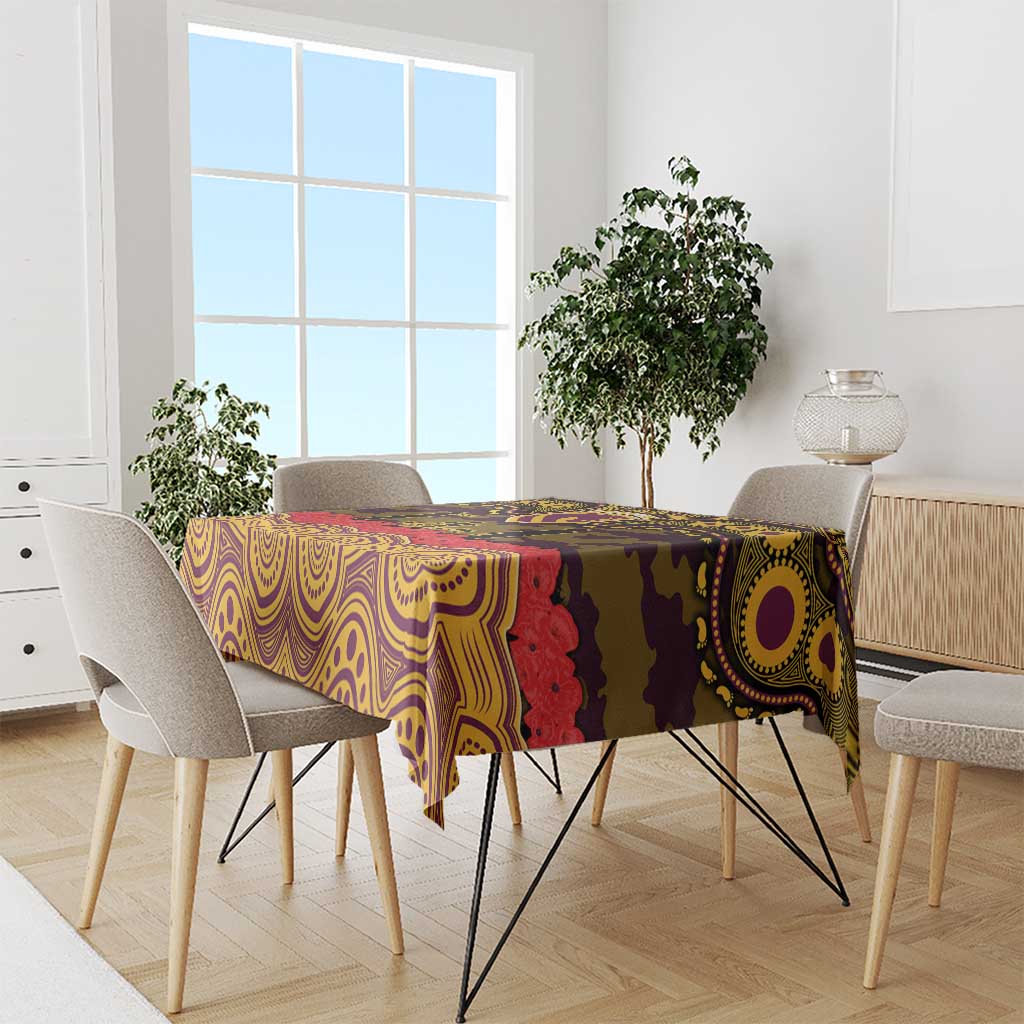 ANZAC Day Brisbane Broncos Tablecloth Military Memorial Aboriginal Indigenous Art