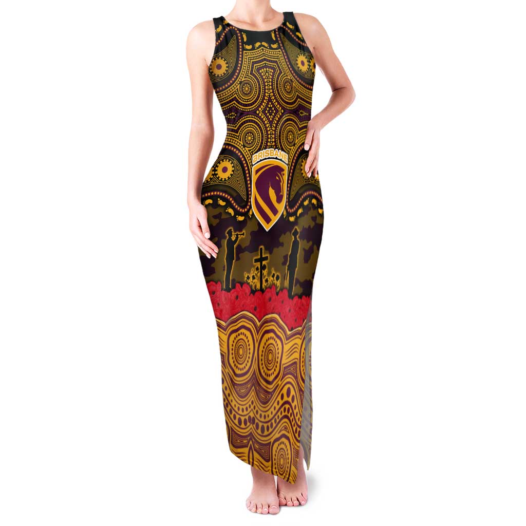 ANZAC Day Brisbane Broncos Tank Maxi Dress Military Memorial Aboriginal Indigenous Art