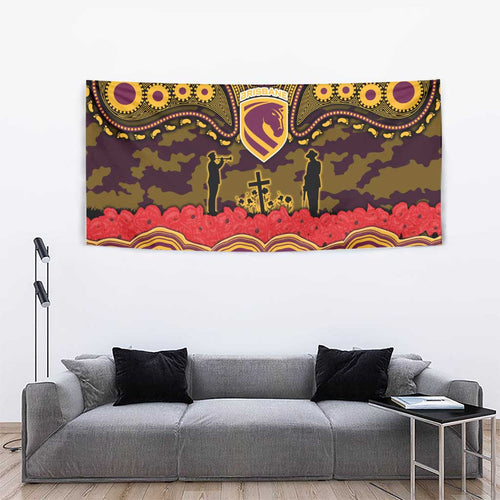 ANZAC Day Brisbane Broncos Tapestry Military Memorial Aboriginal Indigenous Art