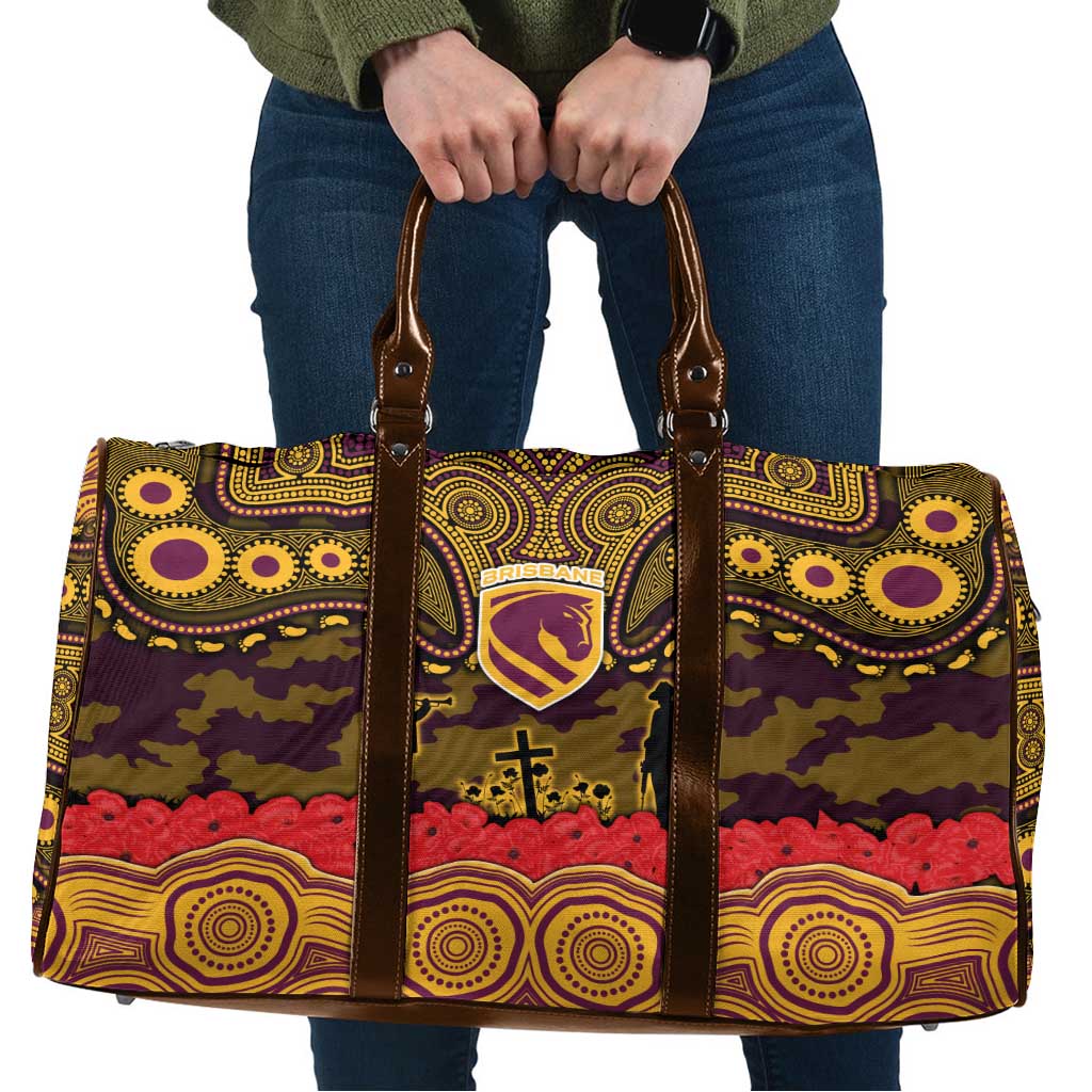 ANZAC Day Brisbane Broncos Travel Bag Military Memorial Aboriginal Indigenous Art
