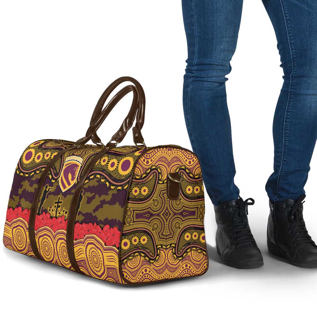 ANZAC Day Brisbane Broncos Travel Bag Military Memorial Aboriginal Indigenous Art
