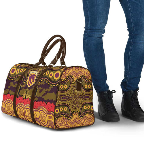 ANZAC Day Brisbane Broncos Travel Bag Military Memorial Aboriginal Indigenous Art