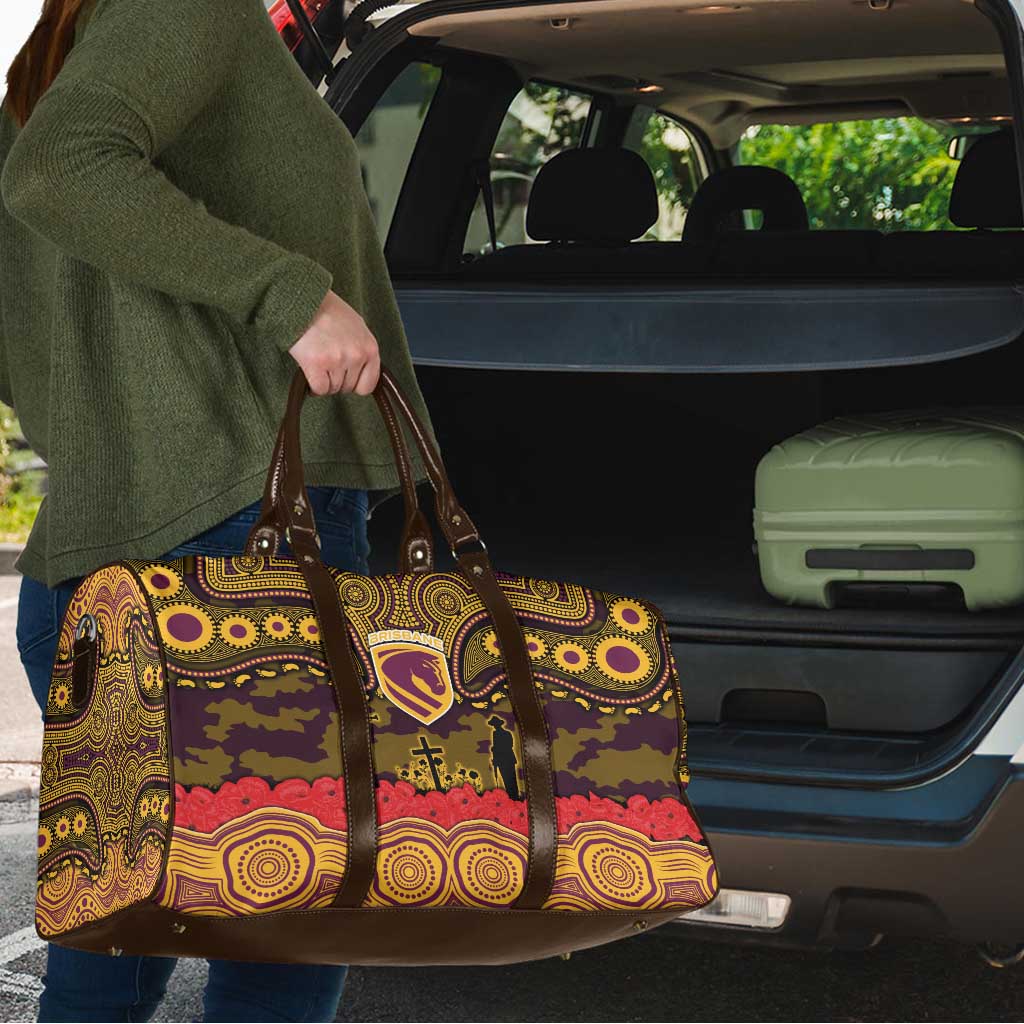 ANZAC Day Brisbane Broncos Travel Bag Military Memorial Aboriginal Indigenous Art