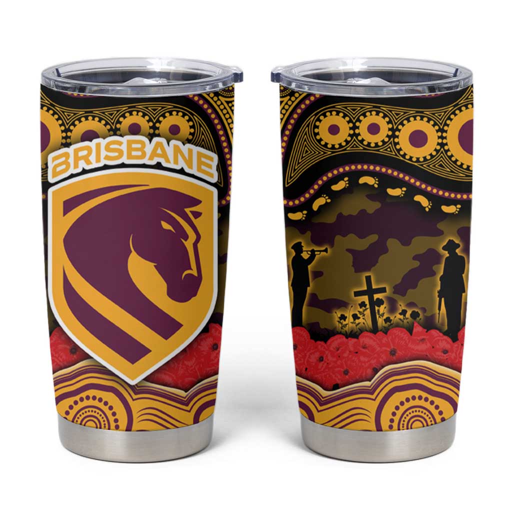 ANZAC Day Brisbane Broncos Tumbler Cup Military Memorial Aboriginal Indigenous Art