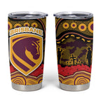 ANZAC Day Brisbane Broncos Tumbler Cup Military Memorial Aboriginal Indigenous Art