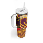 ANZAC Day Brisbane Broncos Tumbler With Handle Military Memorial Aboriginal Indigenous Art