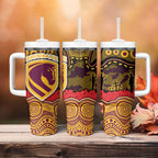 ANZAC Day Brisbane Broncos Tumbler With Handle Military Memorial Aboriginal Indigenous Art
