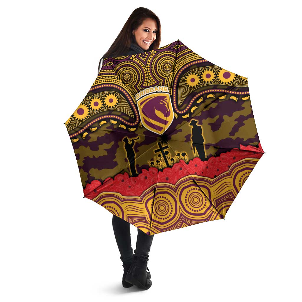 ANZAC Day Brisbane Broncos Umbrella Military Memorial Aboriginal Indigenous Art