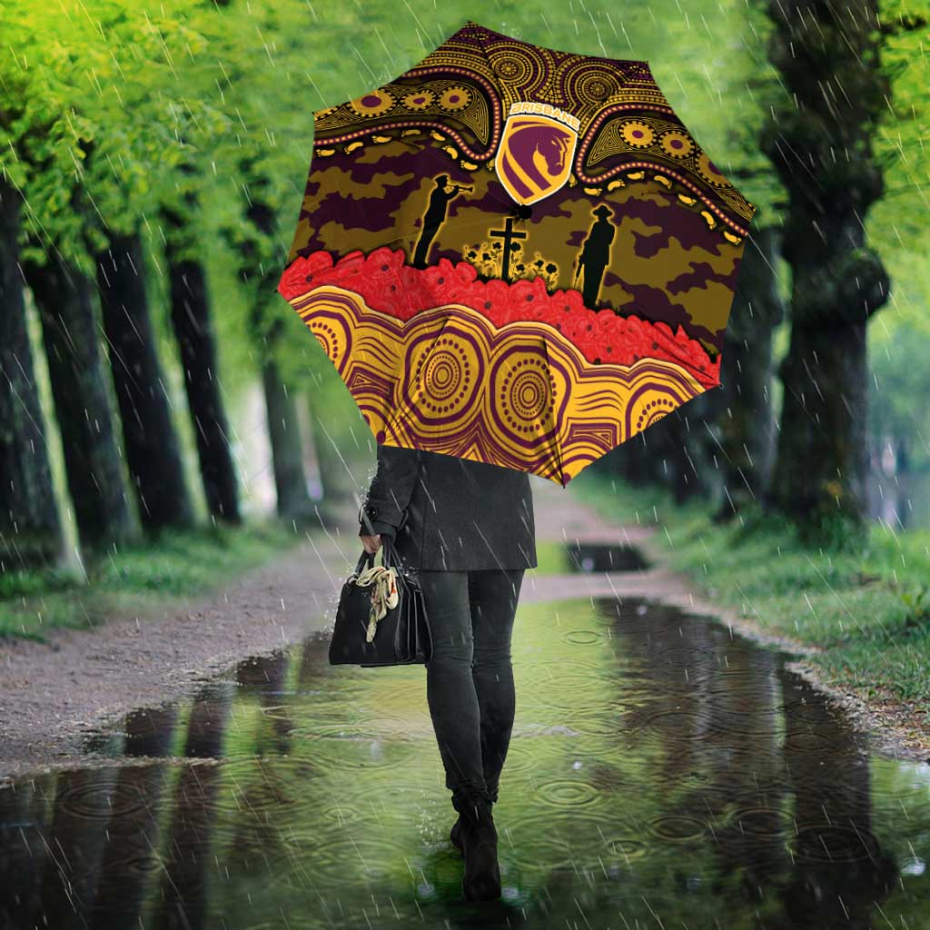 ANZAC Day Brisbane Broncos Umbrella Military Memorial Aboriginal Indigenous Art