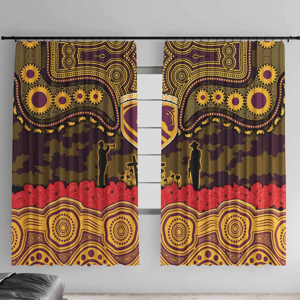 ANZAC Day Brisbane Broncos Window Curtain Military Memorial Aboriginal Indigenous Art