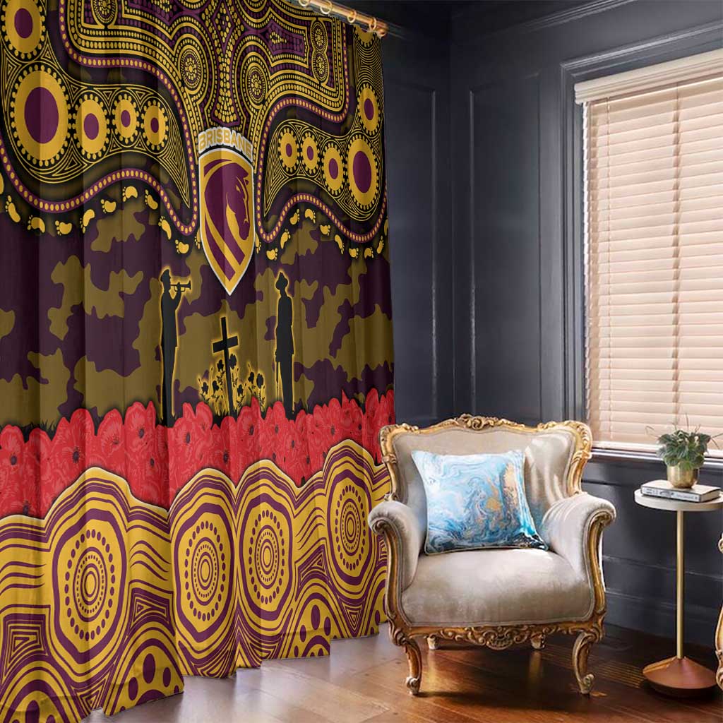 ANZAC Day Brisbane Broncos Window Curtain Military Memorial Aboriginal Indigenous Art