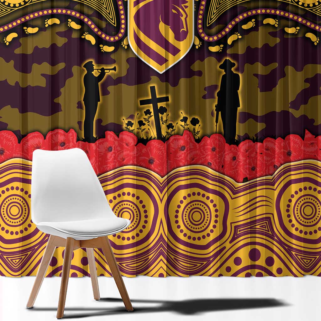 ANZAC Day Brisbane Broncos Window Curtain Military Memorial Aboriginal Indigenous Art