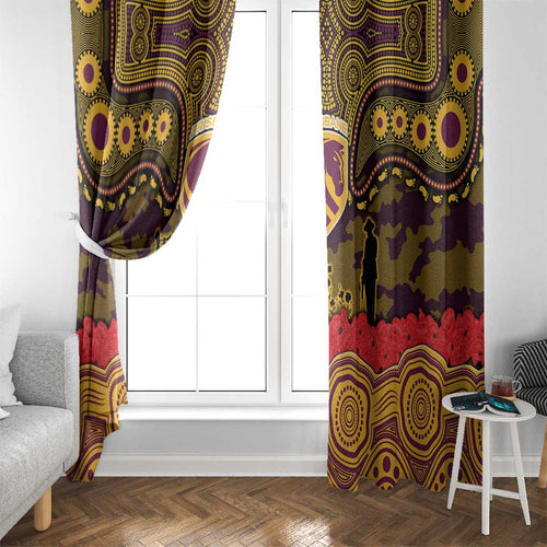 ANZAC Day Brisbane Broncos Window Curtain Military Memorial Aboriginal Indigenous Art