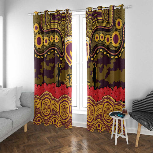 ANZAC Day Brisbane Broncos Window Curtain Military Memorial Aboriginal Indigenous Art