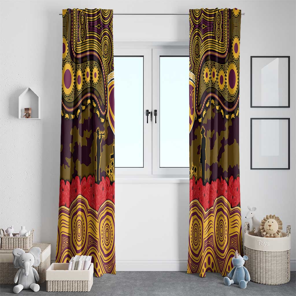 ANZAC Day Brisbane Broncos Window Curtain Military Memorial Aboriginal Indigenous Art