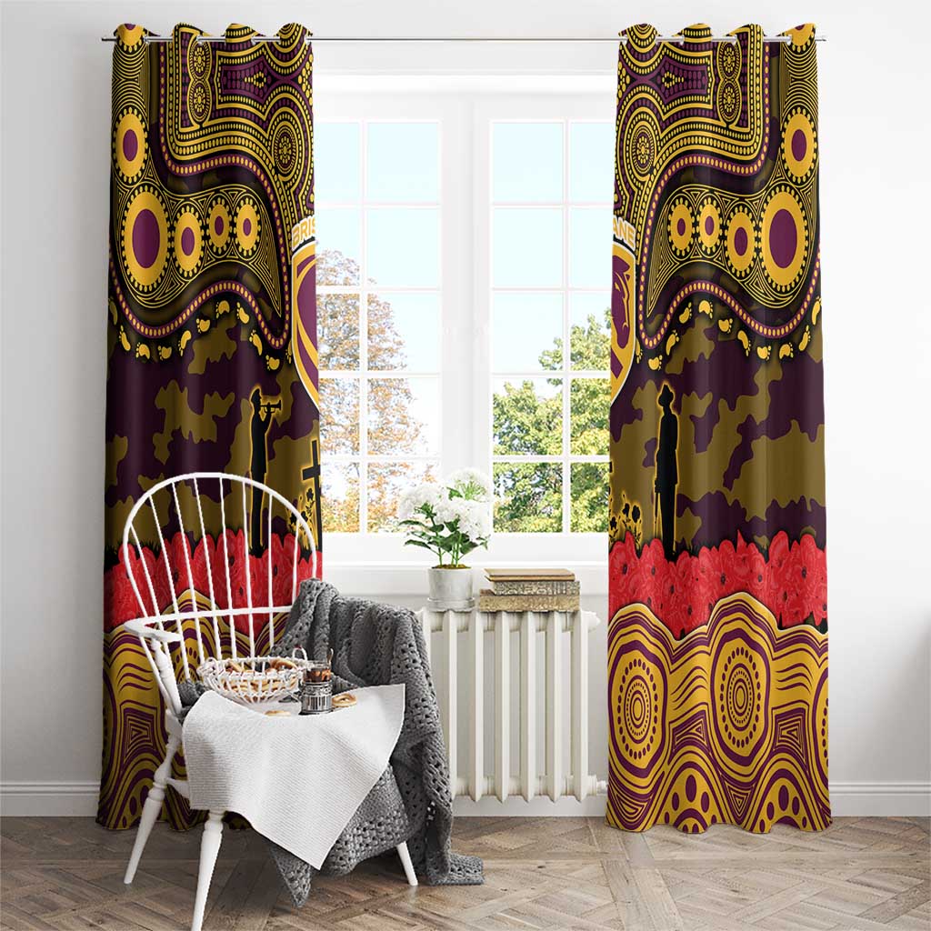 ANZAC Day Brisbane Broncos Window Curtain Military Memorial Aboriginal Indigenous Art