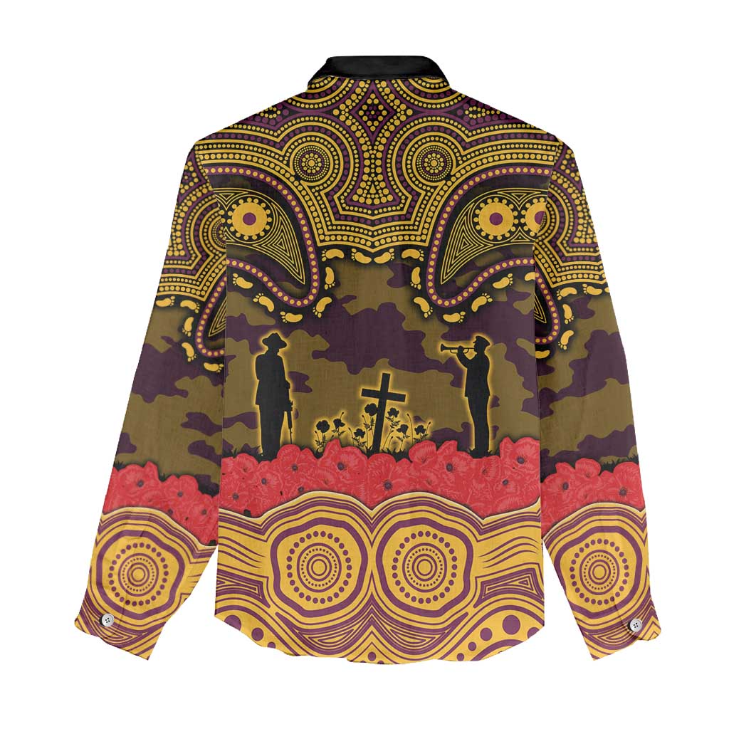 ANZAC Day Brisbane Broncos Women Casual Shirt Military Memorial Aboriginal Indigenous Art