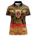ANZAC Day Brisbane Broncos Women Polo Shirt Military Memorial Aboriginal Indigenous Art