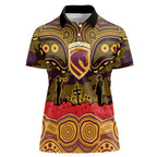 ANZAC Day Brisbane Broncos Women Polo Shirt Military Memorial Aboriginal Indigenous Art